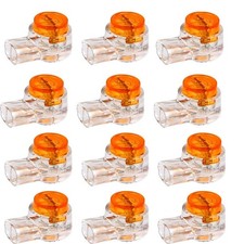 200PCS Waterproof Gel-Filled Orange Clear Button Telephone Wire Connectors UY...