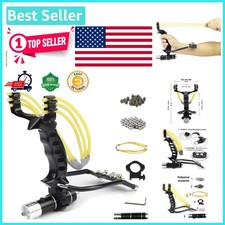 High-Power Wrist Sling Rocket Slingshot with Removable Flashlight & Accessories