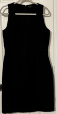 Banana Republic Little Black Dress Jacquard Sleeveless Dress Women's Size 14 EUC