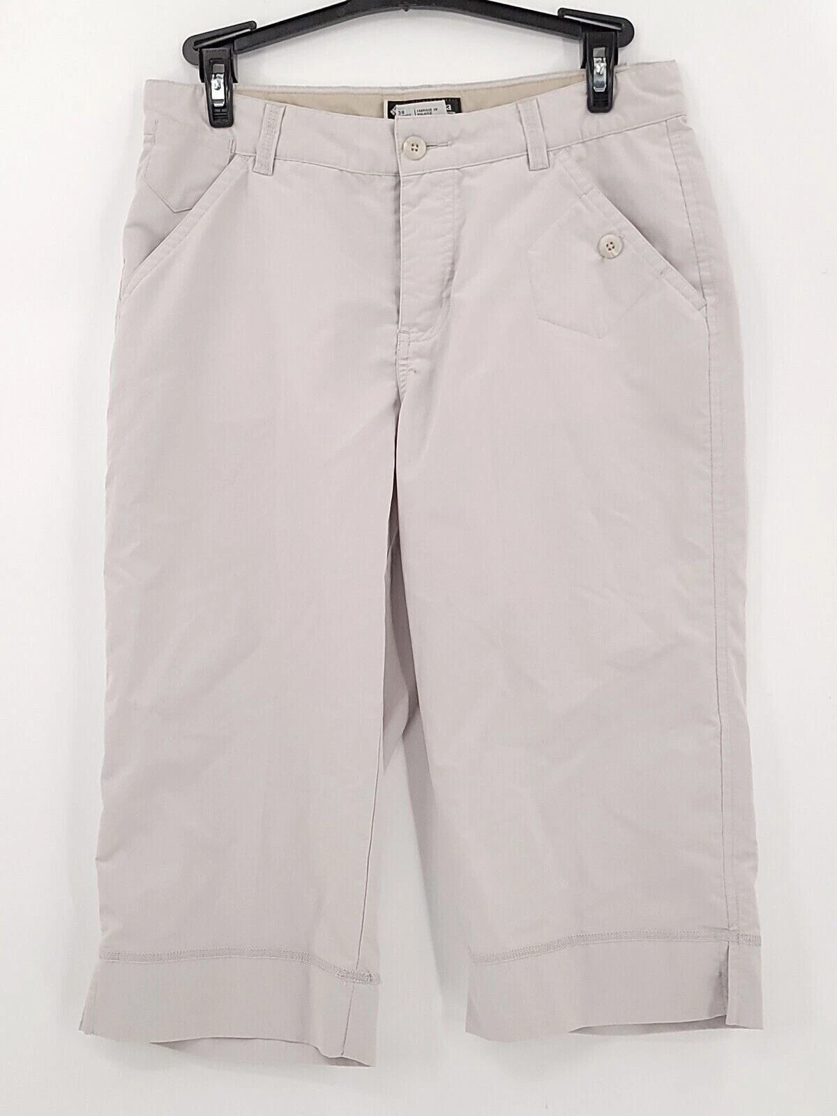Columbia Capri Pants Womens Adult Size 6 Ivory Mid Rise Polyester Blend