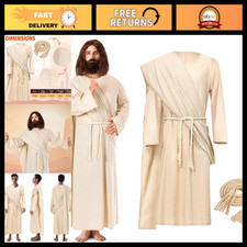 Biblical Jesus Robe Costume Set - 3 Piece Outfit for Nativity, Halloween, Plays