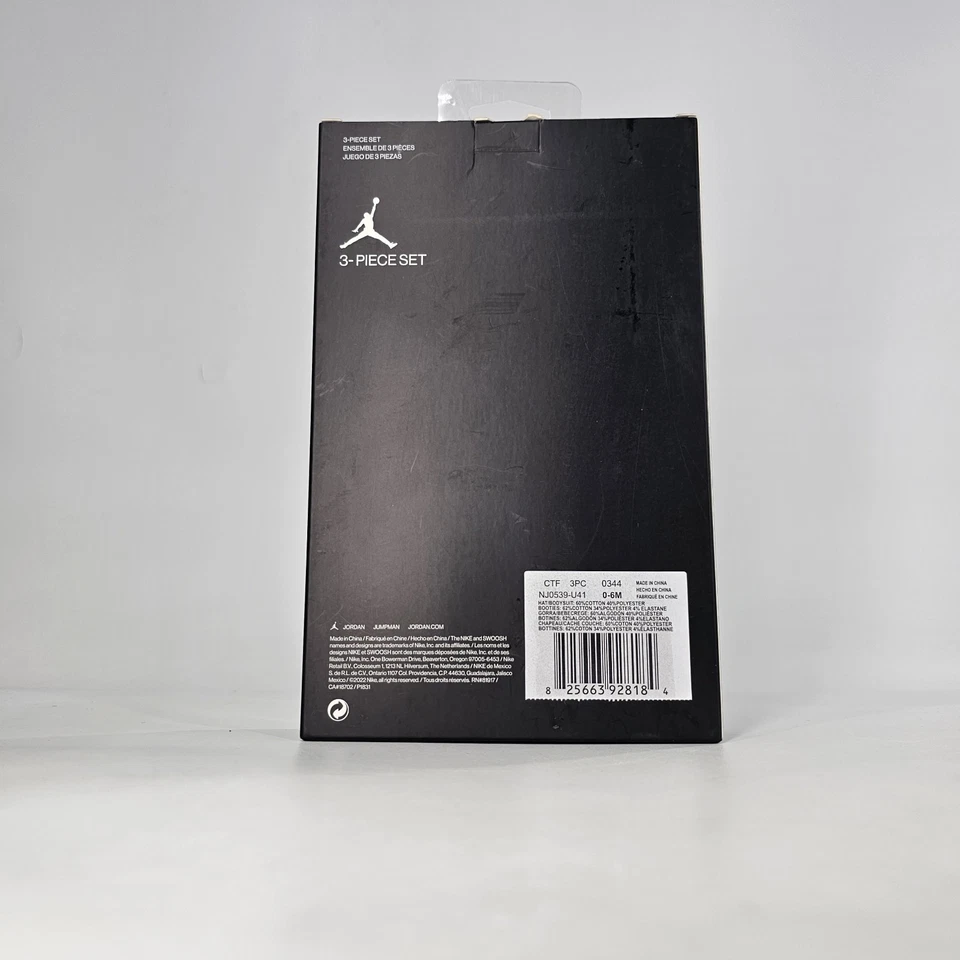 Nike Air Jordan Baby Boys Gift 3 Piece Set 0-6 Months Bodysuit Booties Hat NEW - Image 3 of 4