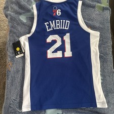 NWT Youth Large Philadelphia 76ers NBA Brand Joel Embiid 21 Jersey