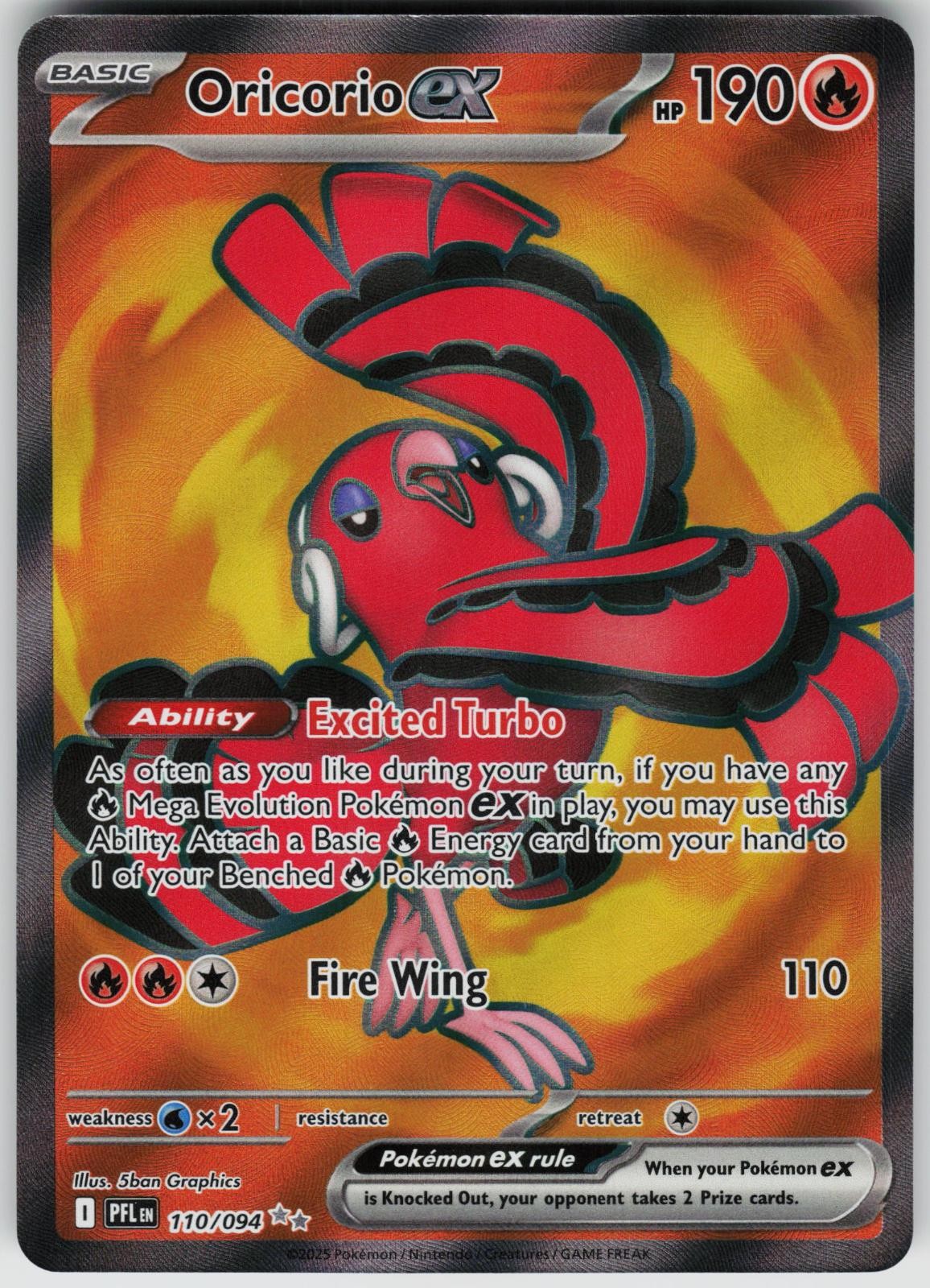 Oricorio ex 110/094 Ultra Rare Phantasmal Flames Pokemon Holo Near Mint