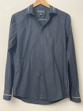 INC Black Zippered Accent Button Up Blouse Small