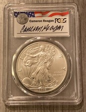 2016-American Silver Eagle- PCGS- MS70- Reagan Legacy Series- Cameron Reagan