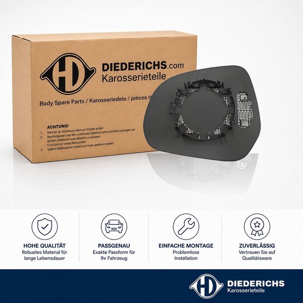 Spiegelglas Aussenspiegel Rechts Diederichs 1866026 FÜR Opel Suzuki-image