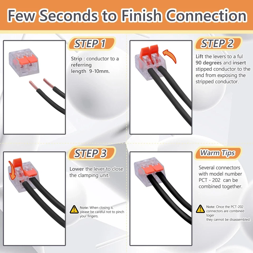 Lever Wire Connectors, 75 Pcs Wire Connector Assortment Pack Compact Splicing - Image 2 of 4