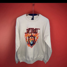Unisex custom Lions Detroit Graphic Print Cre...