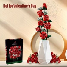 822 Piezas DIY Ramo de Rosas Kit de Construcción Modelo Rosas Artificiales Flores Regalo