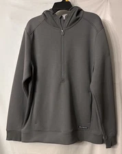 NWT Cutter & Buck Mens 1/2 Zip Gray Hoodie Sweatshirt Mass Tank Size Large