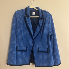 Cabi Scholarship Blazer Blue Geometric Pattern Size Large