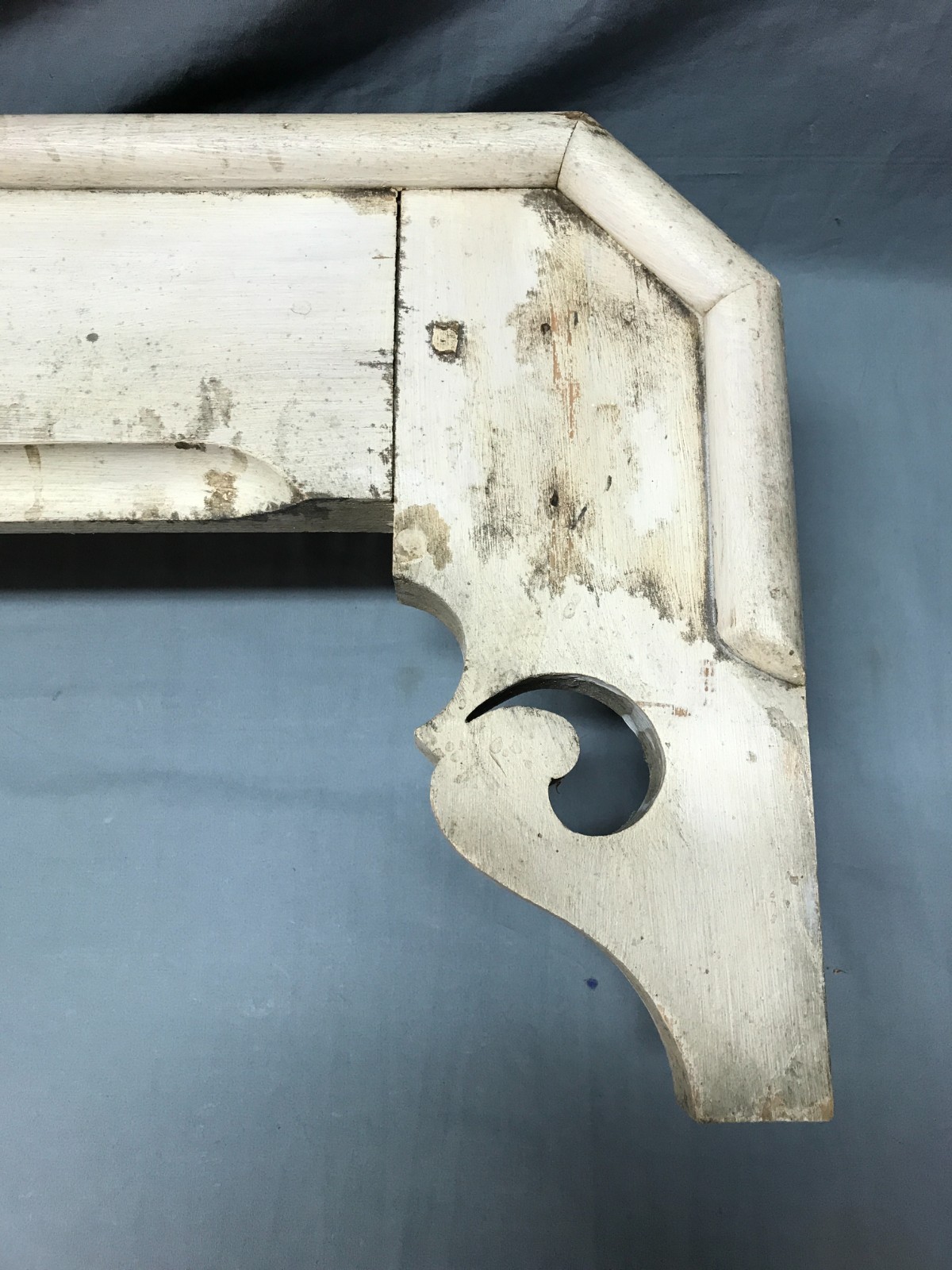 Antique VTG Interior 47" Victorian Window Top Wood Valance Pediment Old 1514-25B