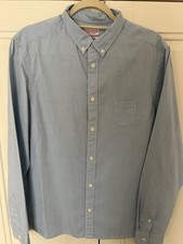 Men's All Saints Spitalfields Blue Button Down Shirt Size Medium