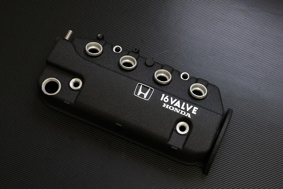 OEM HONDA 88-91 CIVIC CRX D15 D16 D SERIES VALVE COVER POWDERCOAT WRINKLE BLACK - Image 4 of 4