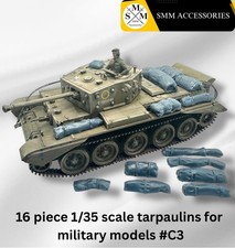 1/35 Scale Resin WW2 Tarpaulins for Military Models. 16 Piece #C3