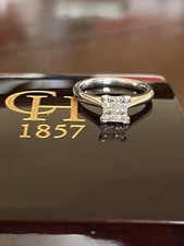 Platinum 0.50ct Princess Diamond Cluster Ring, Size L, Chisholm Hunter, RRP£2500