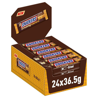 Snickers Creamy Peanut Butter, Schokolade Großpackung, Milchschokolade, Doppelri