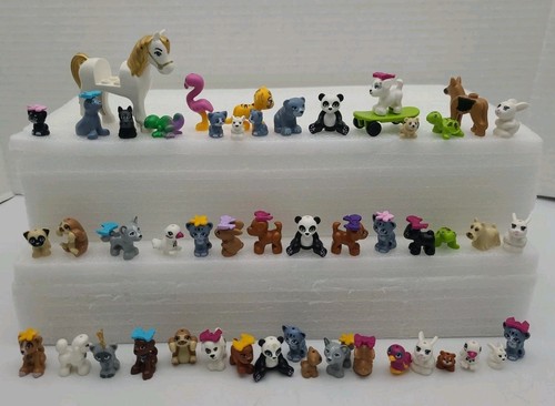 Lego Friends Tiere Konvolut 50 Teile Pferde Hunde Kaninchen Pandas Katzen
