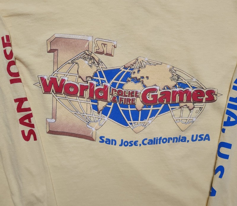 Vintage 1980s San Jose World Police & Fire Games Long Sleeve USA XL Shirt