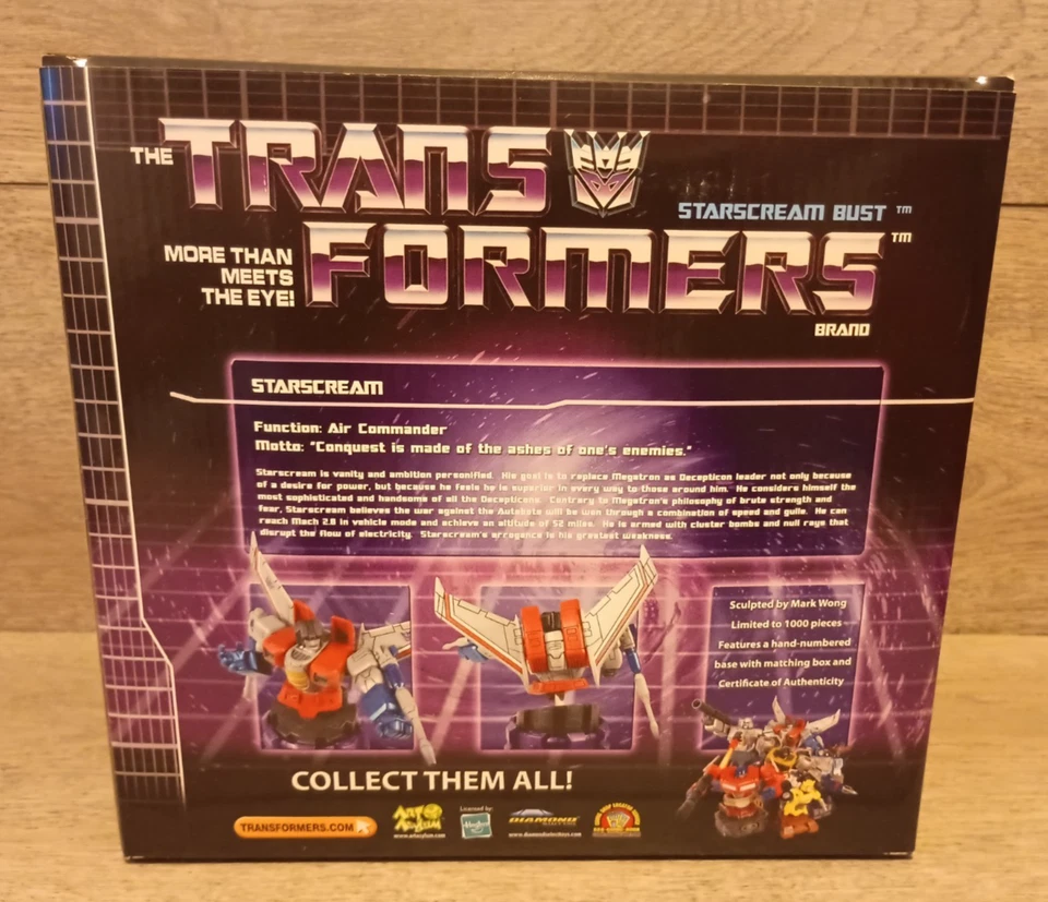 Transformers Starscream Bust Diamond Select Toys Limited Edition 970/1000 - Image 3 of 4