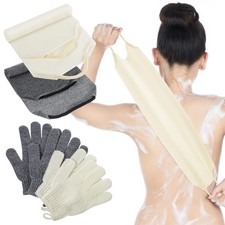 4 Pack Exfoliating Washcloth Back Scrubber Set, 2 Exfoliating Body Scrubber N...
