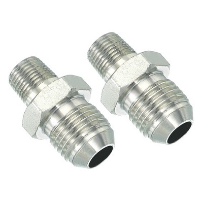 2 Pcs Pipe Adapter Connector 9/16'' Male 37° Flare JIC x 1/8'' Male R Pipe Fitting