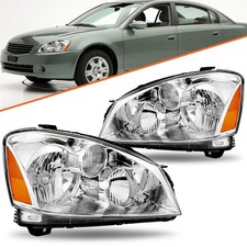For 2005 2006 Nissan Altima Sedan 4-door Halogen Chrome Headlights Assembly Set For 2005 2006 Nissan Altima Sedan 4-door Halogen Chrome Headlights Assembly Set