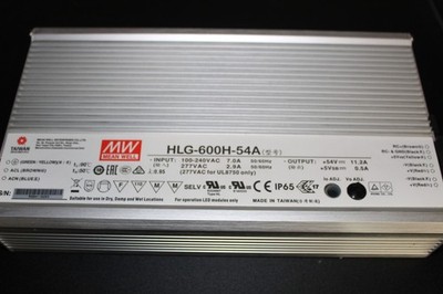 Mean Well HLG-600H-54A 600W AC/DC LED Driver Power Supply 54V 11.2A