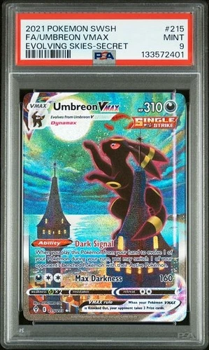 2021 POKEMON SWSH EVOLVING SKIES #215 FA/UMBREON VMAX PSA 9