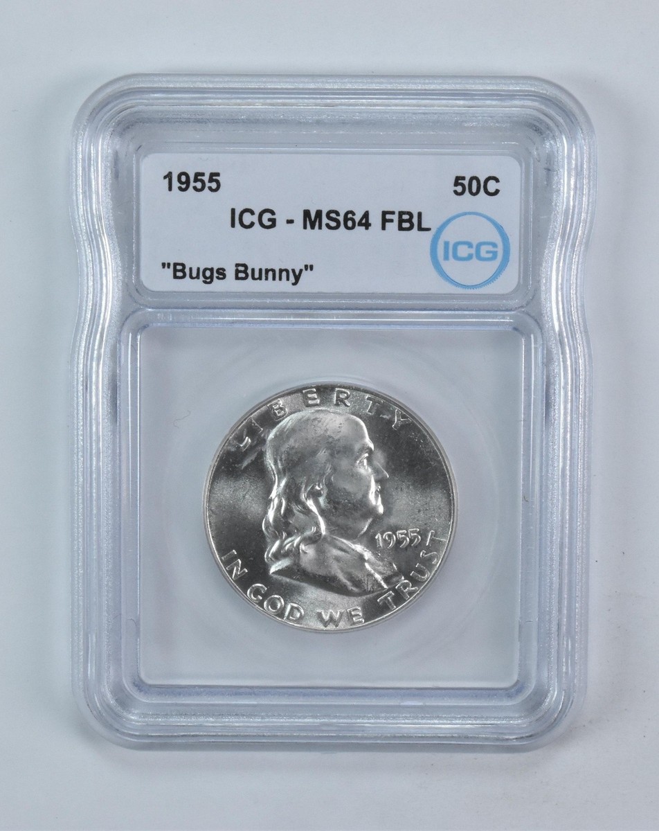 1955 Franklin Half Dollar Bugs Bunny MS64 FBL ICG | eBay