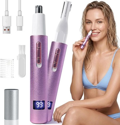 Yunmiss LED Display Eyebrow & Nose Hair Trimmer Clipper for Men Women,2026 Recha
