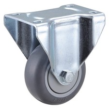 GRAINGER APPROVED 2G059 Plate Caster,Rigid,Rubber,4 1/4"H 2G059