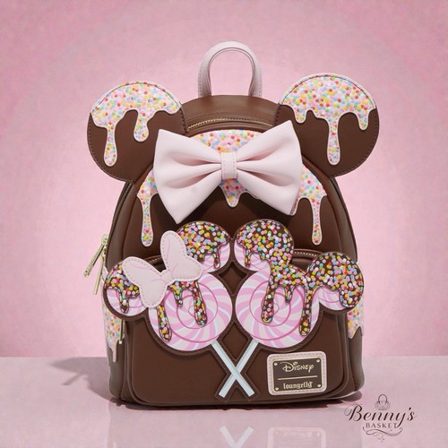 Loungefly Disney Minnie Mouse Chocolate Lollipops Ears Mini Backpack Mickey New