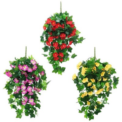 Artificial Flower Hanging Basket Flexible Arrangements Indoor Greenery