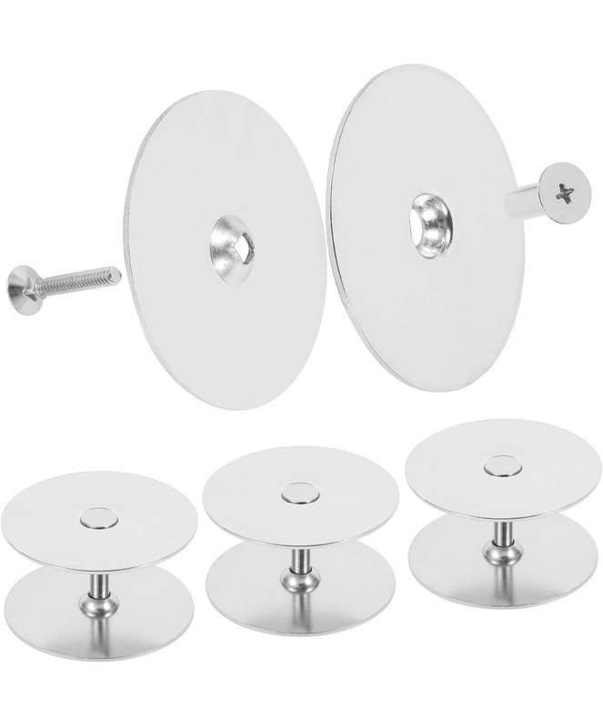 Three 2-5/8 In., Chrome Plated Hole Filler Plates For Door Knob/Deadbolt Holes