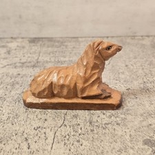 Vtg Handcarved Wood Nativity Sheep Country Farm House Figurine 3" MCM Taiwan