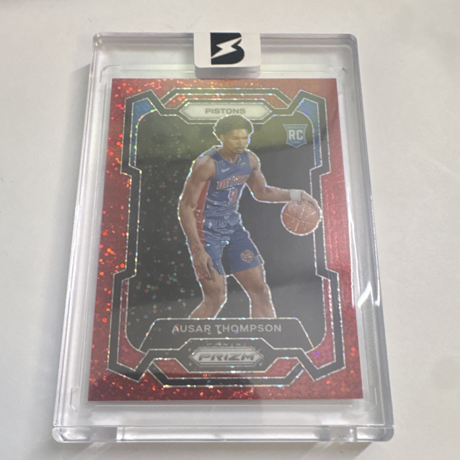 Panini Prizm 2023-24 Ausar Thompson Red Sparkle #178 Detroit Pistons