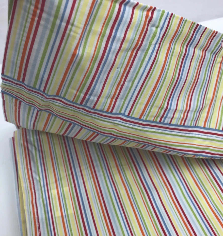 Sábana plana doble MAINSTAYS Home colorida rayas circo 60/40 mezcla de algodón Foto 3 de 4