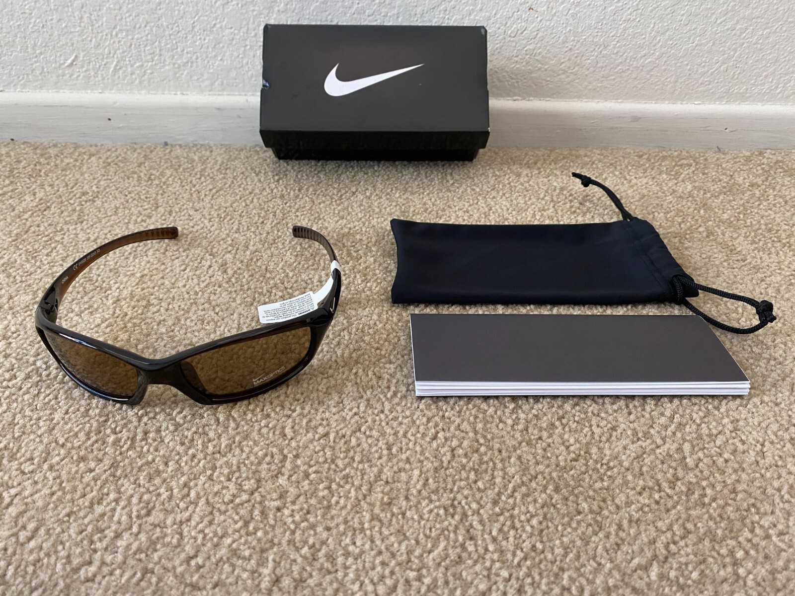 Brown Nike Sport Sunglasses EV0 128201 GDO SQ MaxOptics Lenses New w/Box Tags eBay