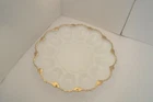Vintage Anchor Hocking Easter Egg Deviled Egg Oyster Relish Dish 22kt Gold Trim