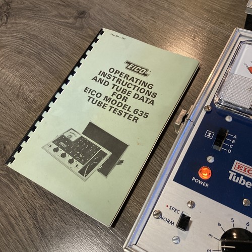 EICO model 635 TUBE TESTER + Tube Data book WORKS eBay