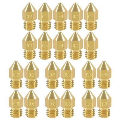 22pcs 0.4mm 0.2mm, 0.3mm MK8 Nozzles 3D Printer Extruder Creality Ender CR-10