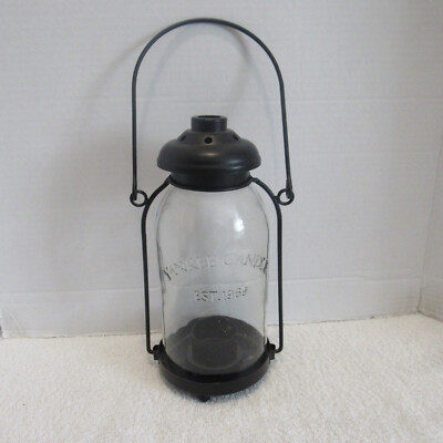 Yankee Candle Black Lantern Mason Jar Tea Light Lamp Holder Hanging/Standing