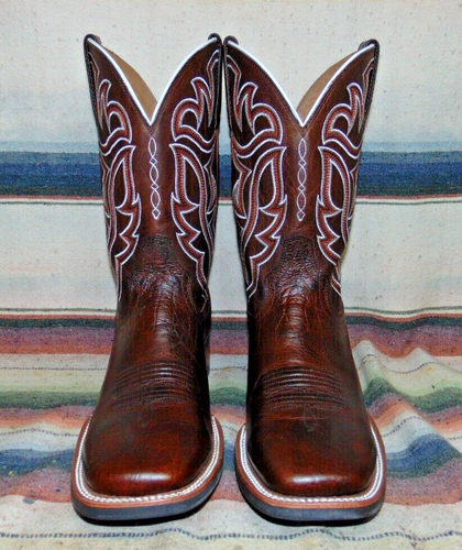 Mens Rujo The Miguel Tan Brown Rock Ranch Calfskin Cowboy Boots 9 D New w/o Box - Picture 2 of 6