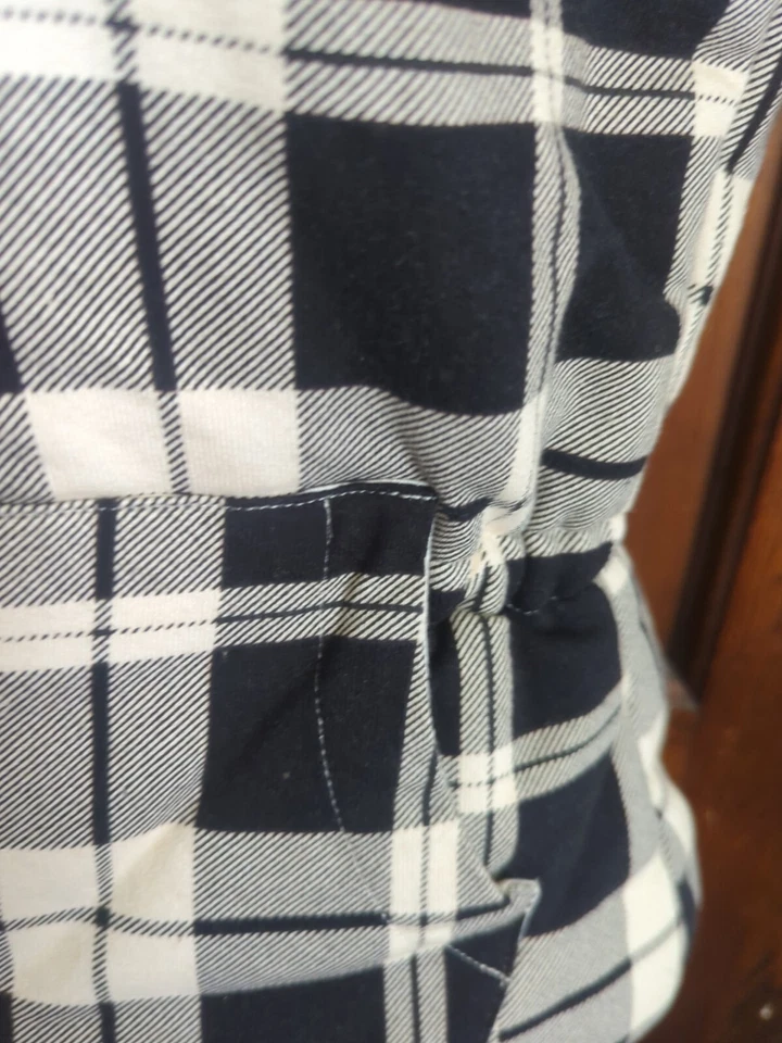 NUEVO CON ETIQUETAS CHAPS Chaleco Beige/Negro a Cuadros Cremallera Completa Jóvenes Niñas Talla L Foto 3 de 4