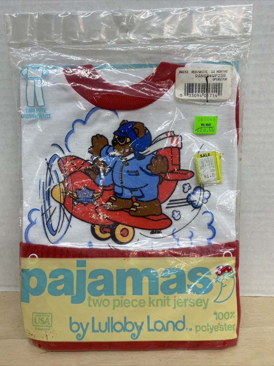 VTG LULLABY LAND Baby Pajamas Two Piece Sleep N Play Suit SUPER Jr