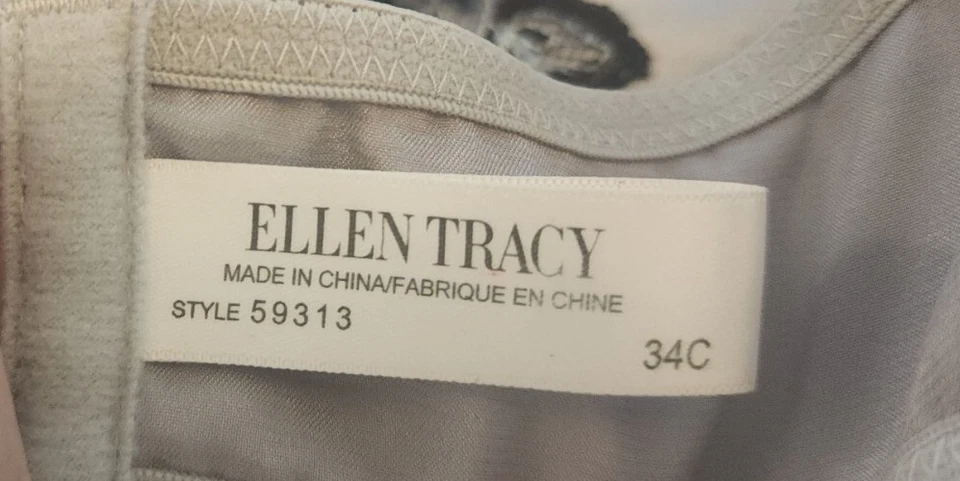 Sujetador con aros de encaje negro gris Ellen Tracy talla 34C estilo 59313 Foto 4 de 4