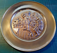 Talerz ścienny - Motyw: "Gospodarka szanowa" - Solidny mosiądz - lata 80.