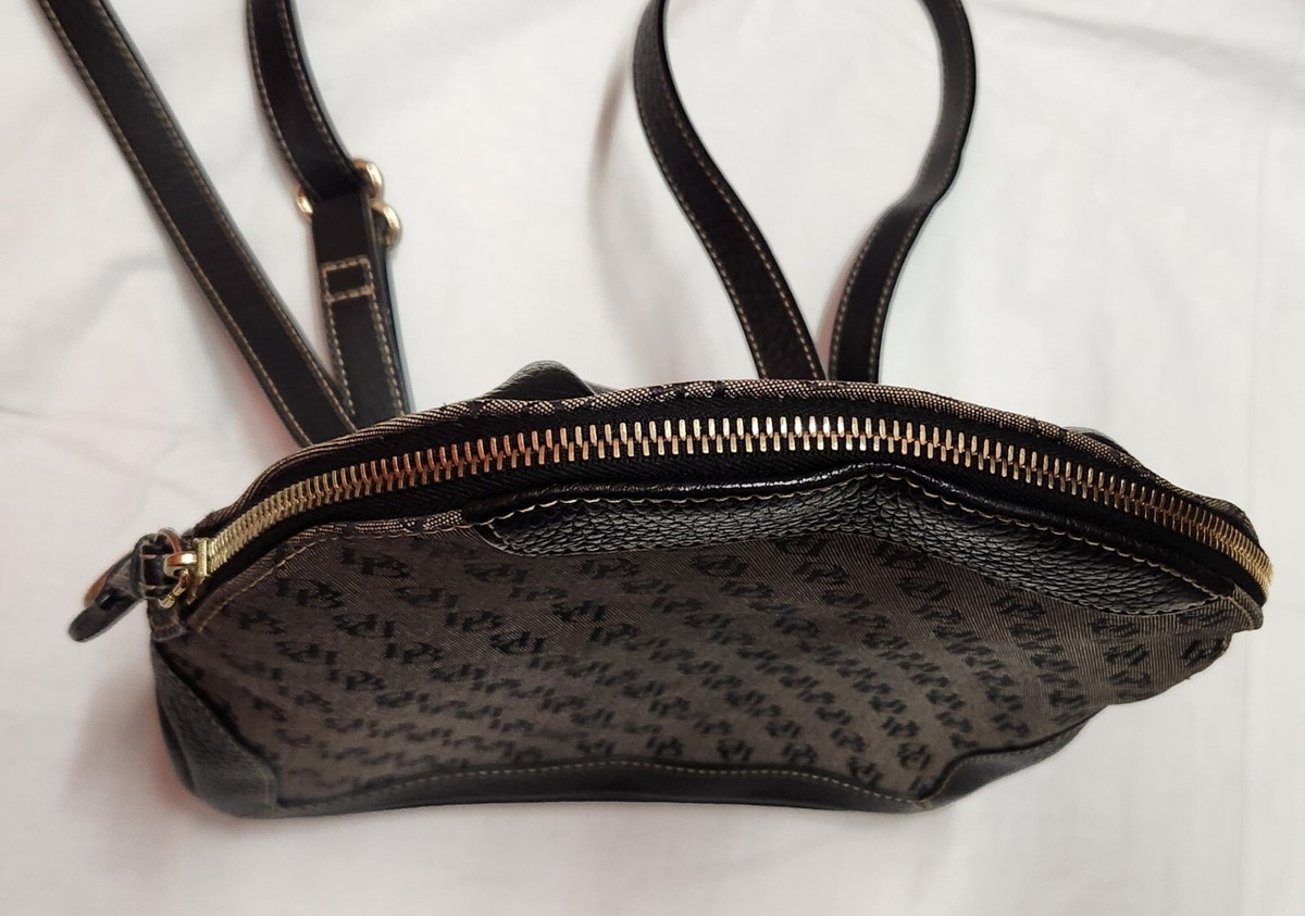 Vintage Dooney & Bourke Black Logo Canvas & Leather Backpack  display picture 1